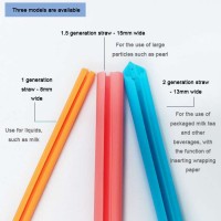 Custom Food Grade FDA Free Folding Collapsible Silicone Drinking Reusable Straws without Brush